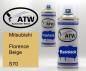 Preview: Mitsubishi, Florence Beige, S70: 400ml Sprühdose + 400ml Klarlack - Set, von ATW Autoteile West.